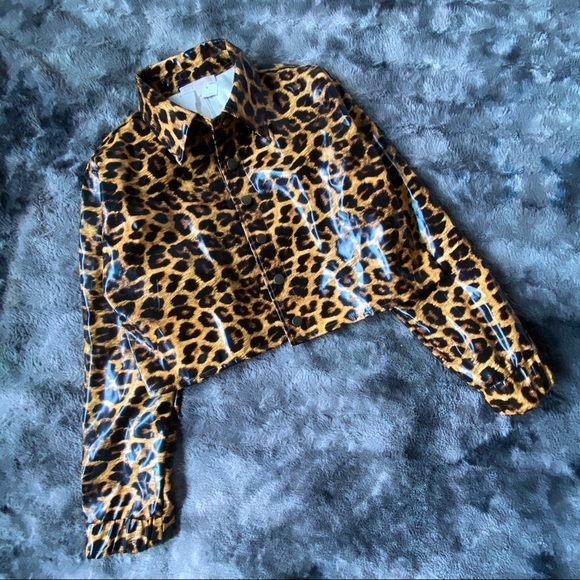 Dolls Kill Jackets & Blazers - Hot & Delicious Leopard Vinyl Jacket